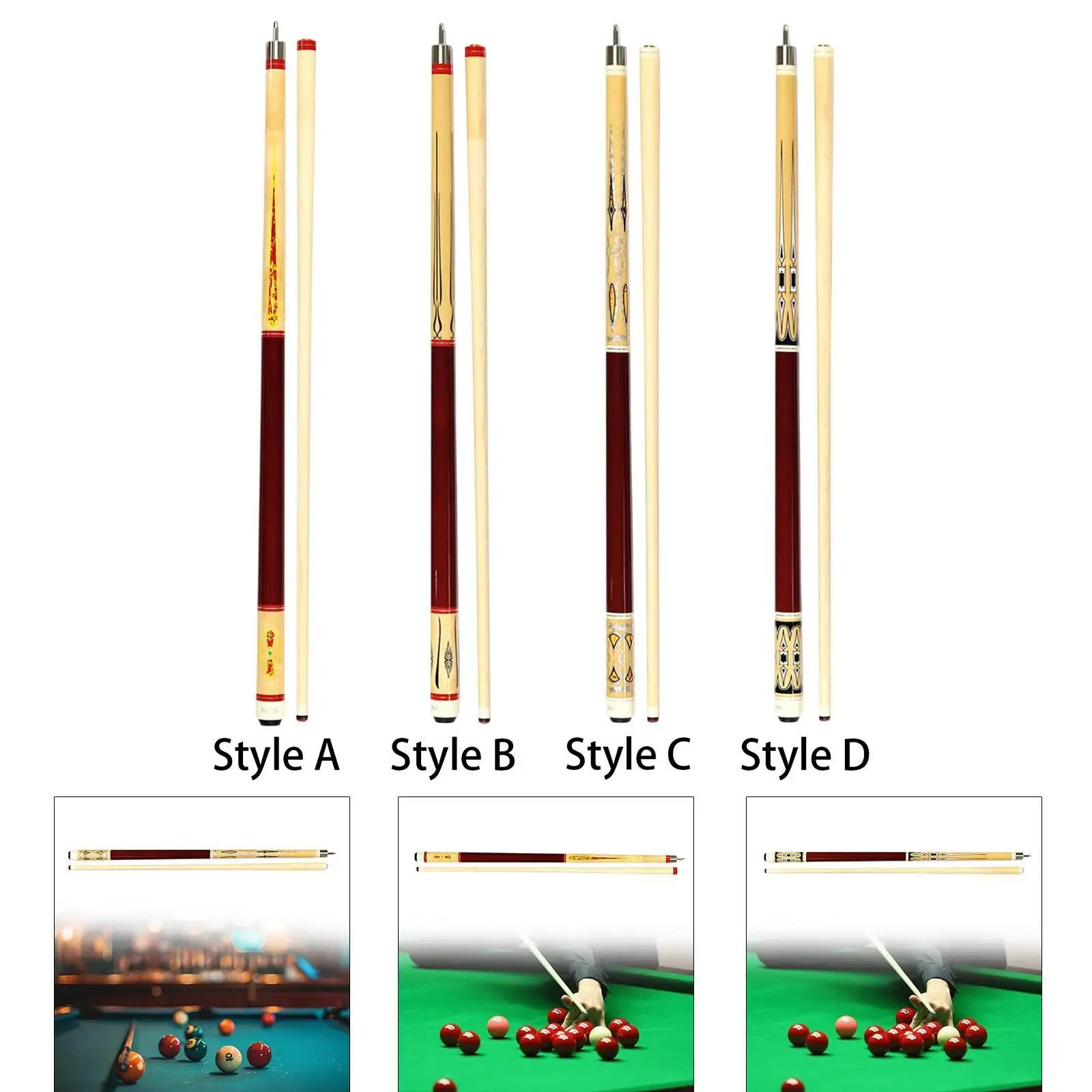 

Pool Cue Stick 19oz Segmented Maple Forearm 58 inch Billiard Cue Stick for Beginners Adults Men Women Billiard Enthusiasts Game