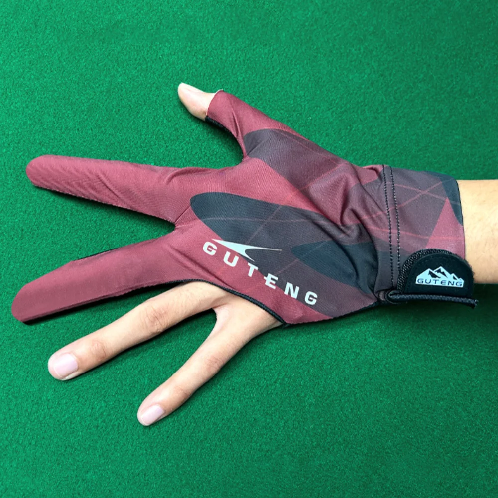 Left Hand Billiards Gloves Elasticity Wear-resistant Three Fingers Gloves Non-slip Anti-sweat Billiard Training Gloves
