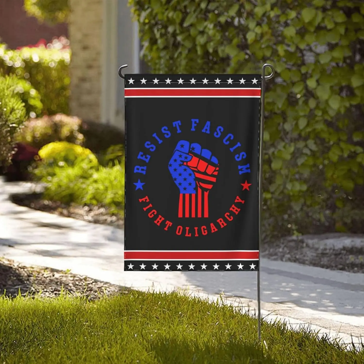 قتال أوليغارشي مقاومة اللفازية حديقة العلم 12x18 أعلام للعلم الخارجي لتزيين الفناء ، ديكور خارجي صغير AAO #2