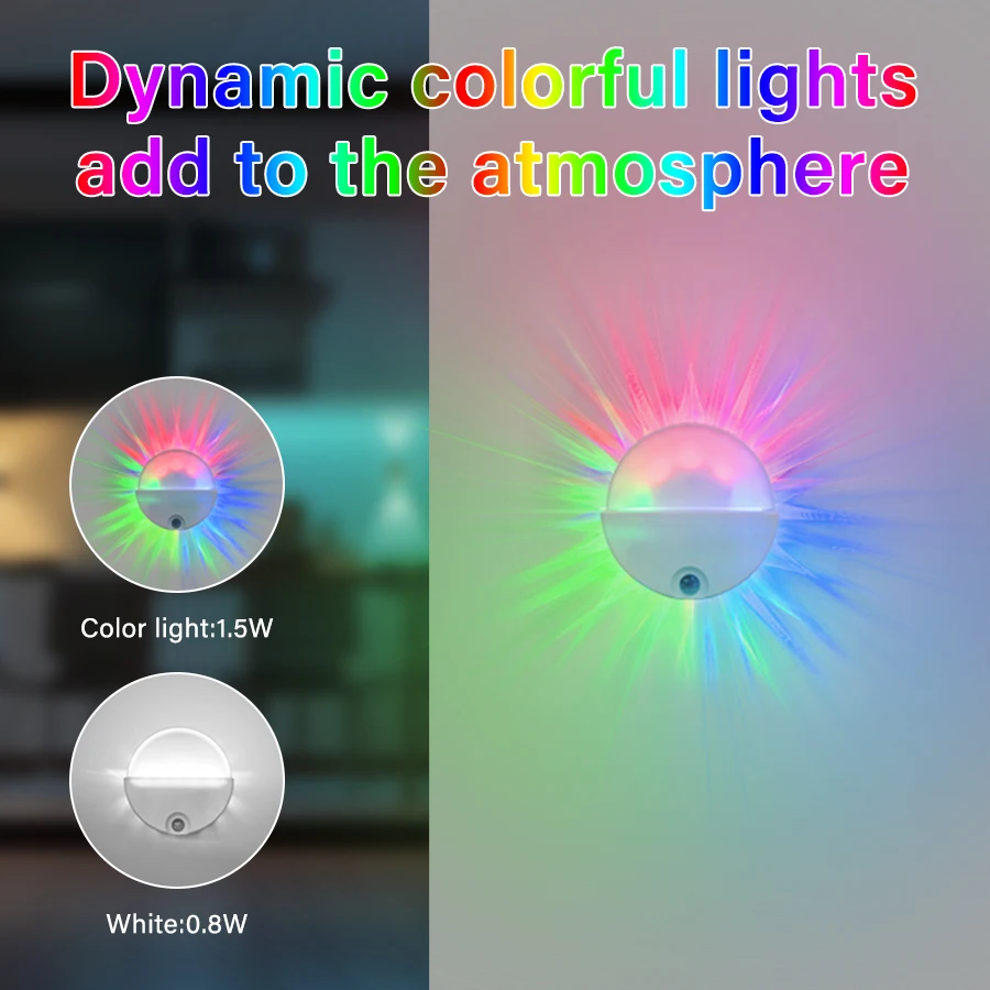 PIR Motion Sensor Night Light With Remote Red Green Blue Colorful Change Ambient Light For Bedroom Bedside Magnetic wall light