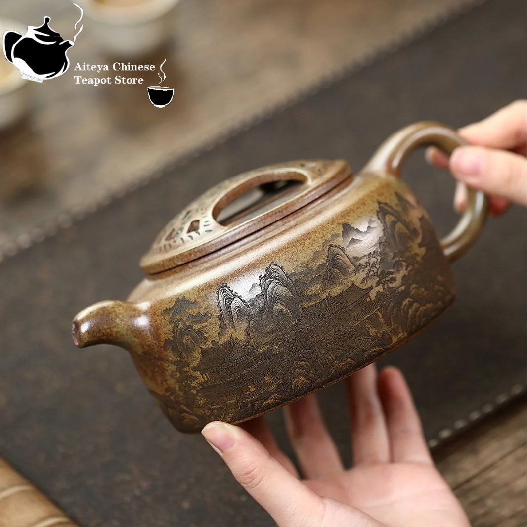 

Kung Fu Chinese tea set Yixing purple clay teapot, original ore, wood fired mud, mountain water, cow lid teapot