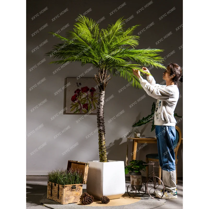 Super Large Artificial Green Plant Coconut Tree Bionic Fake Trees Plant Landscape Bonsai Ornaments