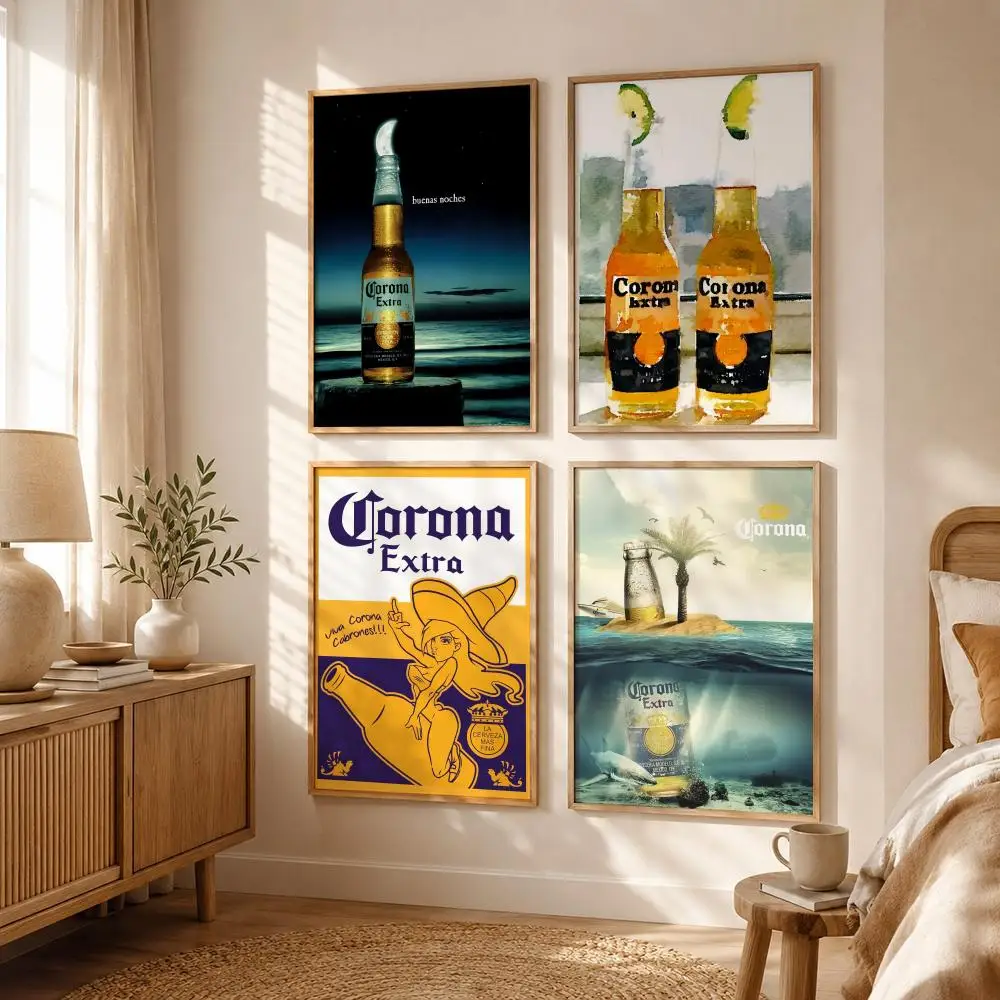Beverage Brand C-Corona Poster All-match HD Waterproof Self-Adhesive Wall Art Sticker For Home Bedroom