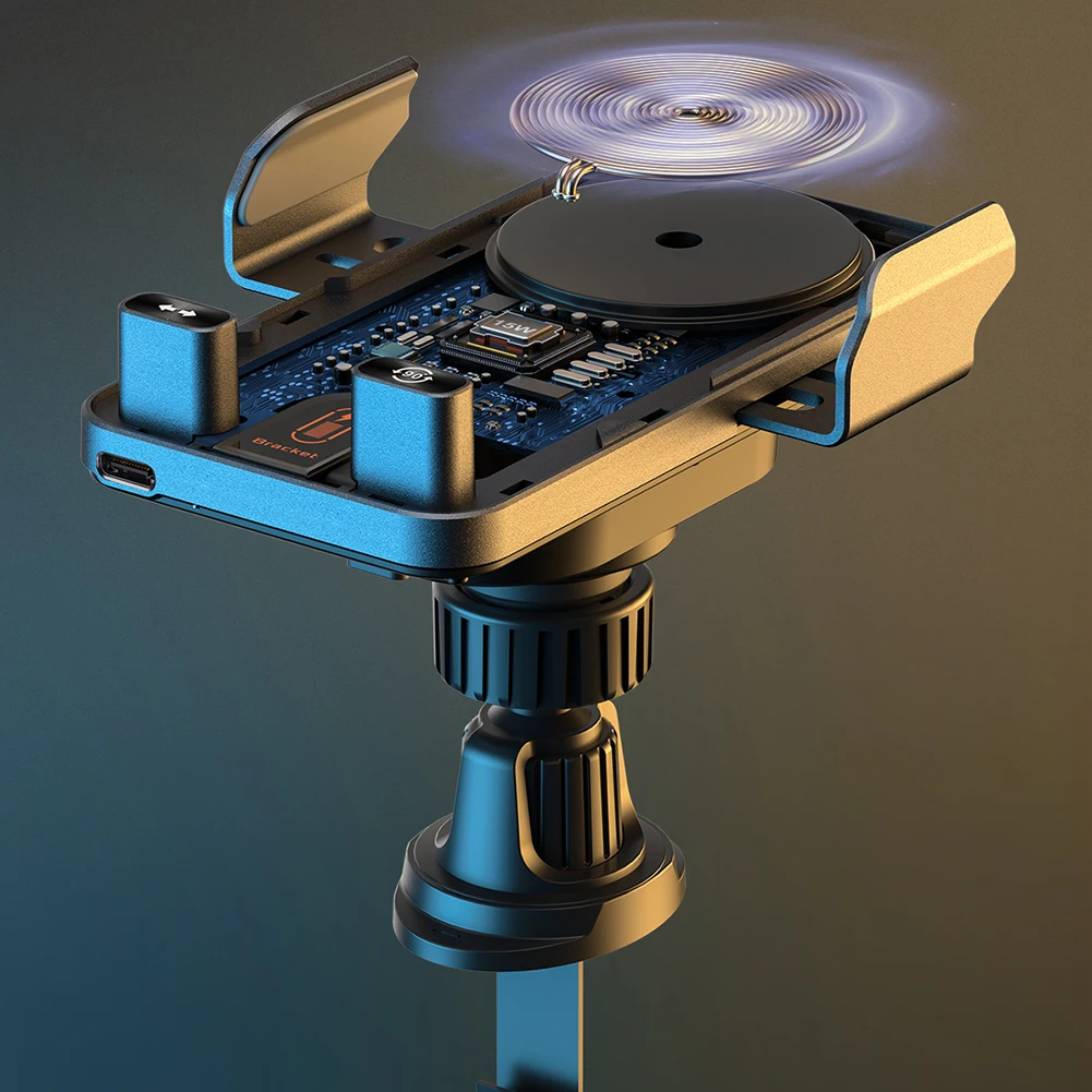 

Wireless Car Charger Phone Holder Auto Clamping Air Vent Car Phone Mount(Silver)