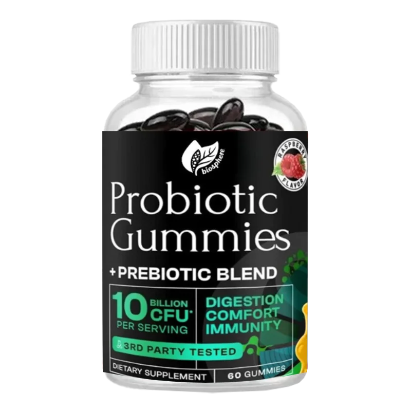 

Probiotics and Prebiotics Fiber Gummies Supplement - Immune Support, Bacillus Subtilis, Digestive Health, 60 Gummies
