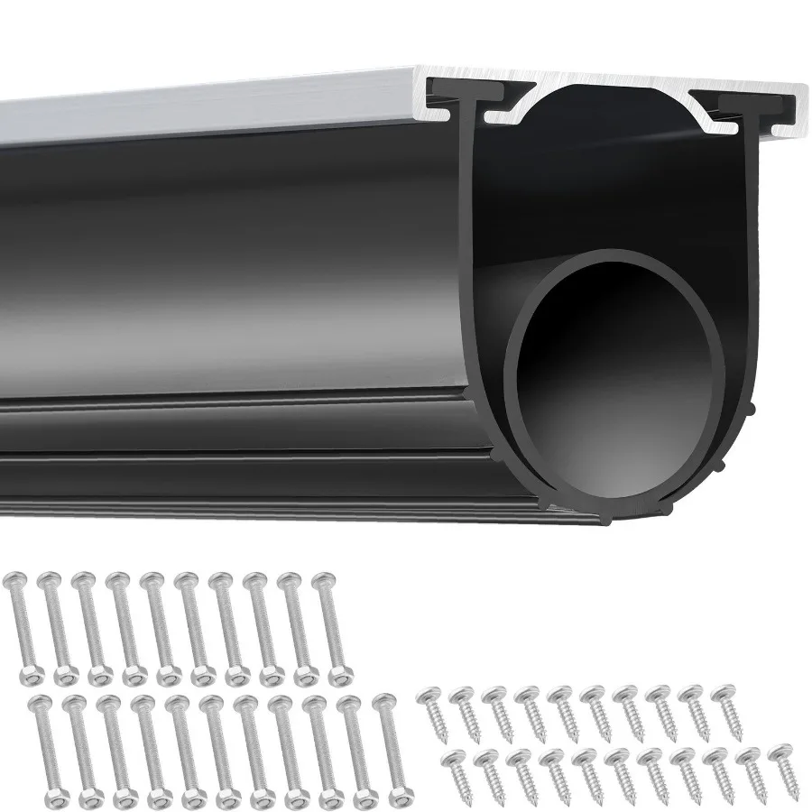 Garage Door Seals Bottom Rubber U Shape +O Ring Combination Garage Door Weather Stripping with Pre-drilled Aluminum Track Retai