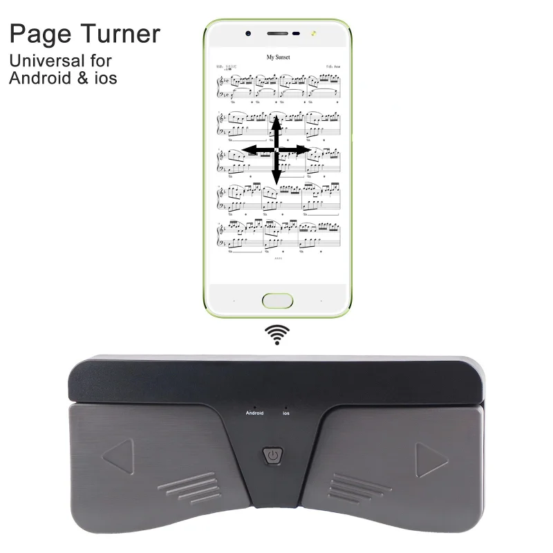 Wireless Page Turner Pedal Wireless Control Hands Free Music BT Page Turning Pedal Compatible with IPad IPhone Android