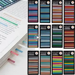 300sheets Rainbow Long Index Stickers Post Fluorescent Waterproof Color Note Stamping Transparent Sticky Scrapbooking Note Craft