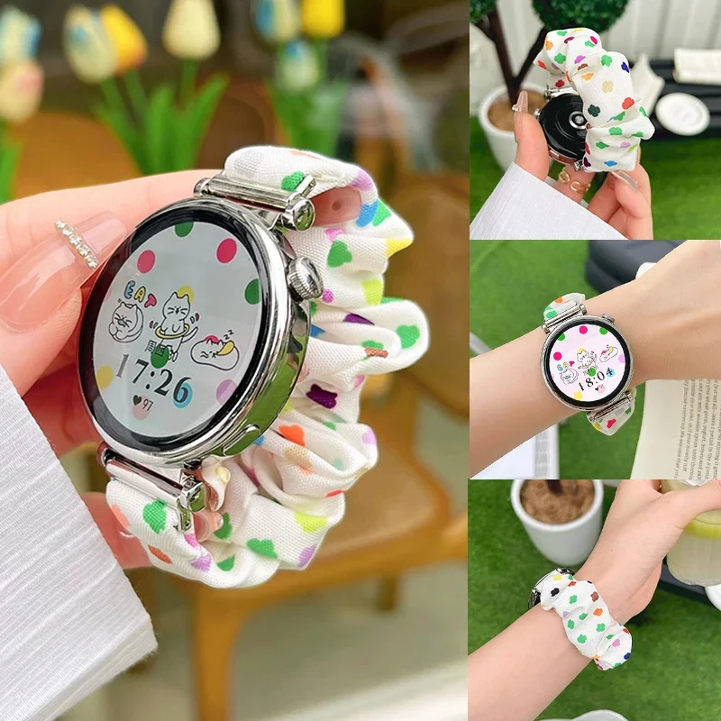 

18 20 22mm Colorful Hairbands Strap for Huawei Watch GT4 3 2 Woman Elastic Scrunchie Bracelet for Huawei Watch Fit 2 Accesorios