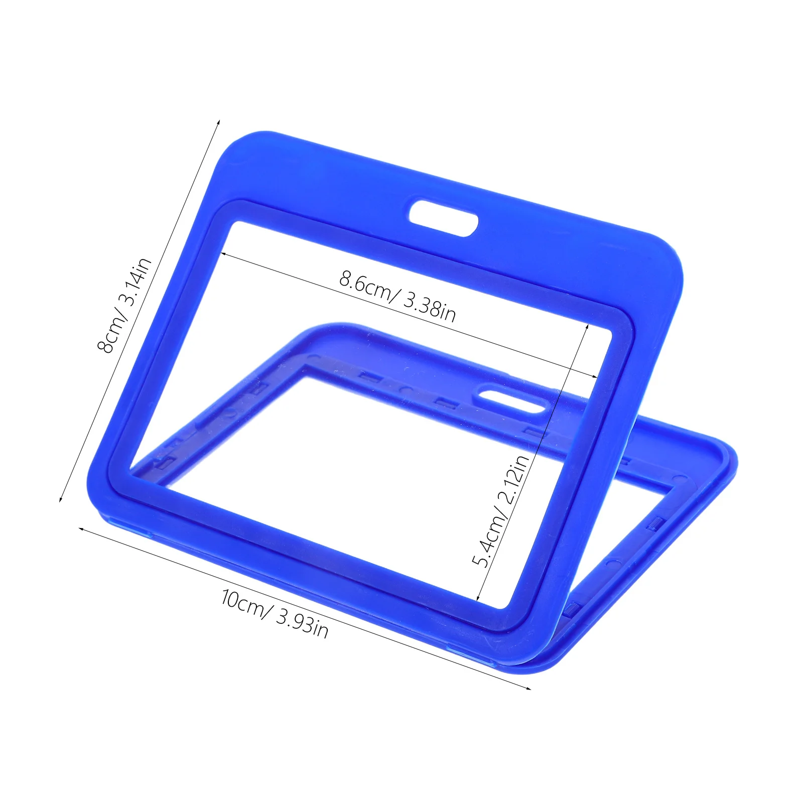12 Pcs Transparent Double Sided Card Holder Plastic ID Badge Sleeves Horizontal Access Cover for Staff and Student Cards