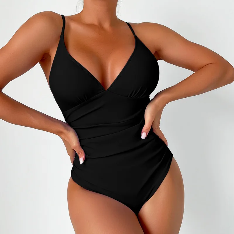 Summer Blue Sexy One Piece Swimsuits Closed Women Swimwear Push Up Swimming Wear Body Bathing Suits Beachwear Pool Bather 2025