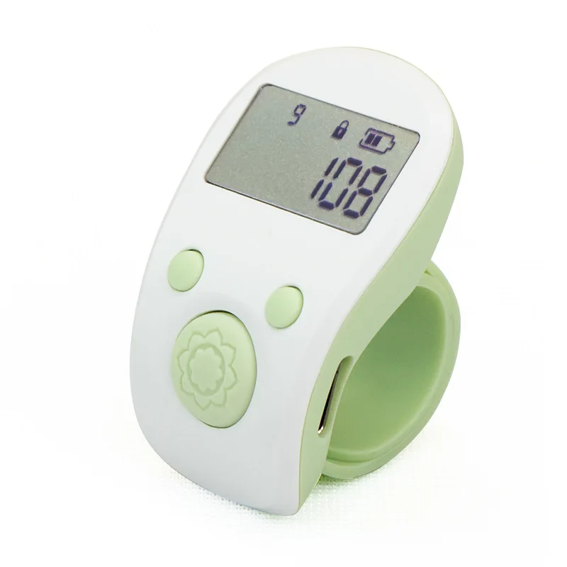 Contador Luminoso Multifuncional tipo Anel com Display Digital Clicker Recarregável Carregamento Manual Eletrônico Inteligente