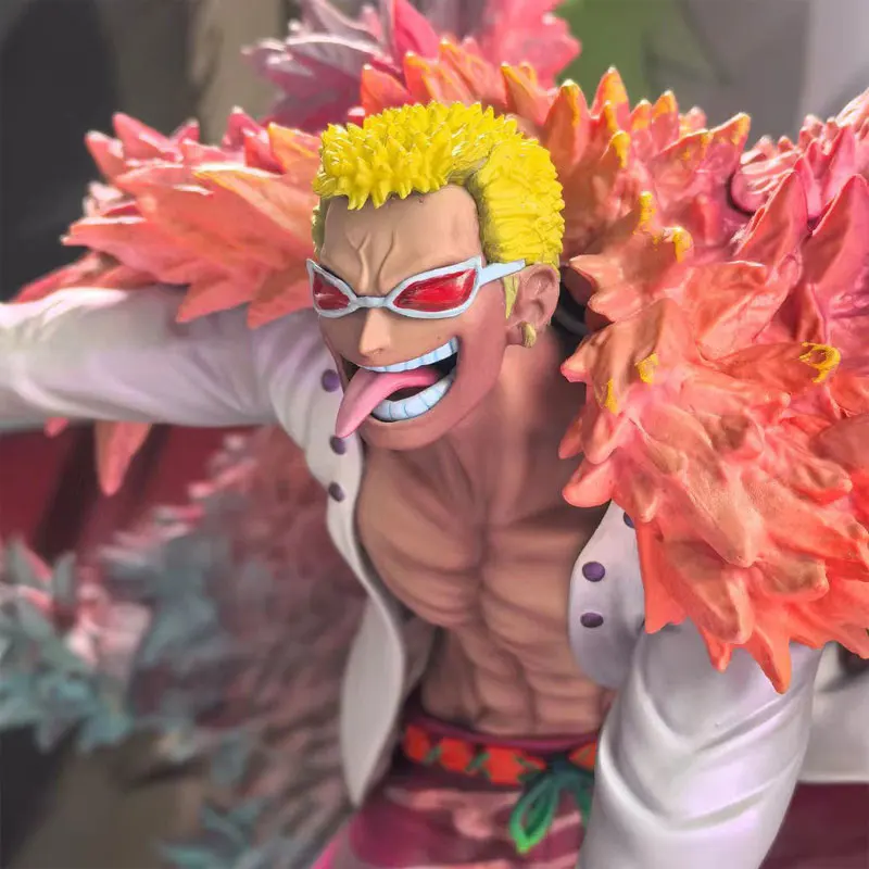 32 سنتيمتر Donquixote Doflamingo أنيمي عمل الشكل قطعة واحدة بولي كلوريد الفينيل نموذج صورة القراصنة جمع لعبة سطح المكتب الديكور الهدايا #5