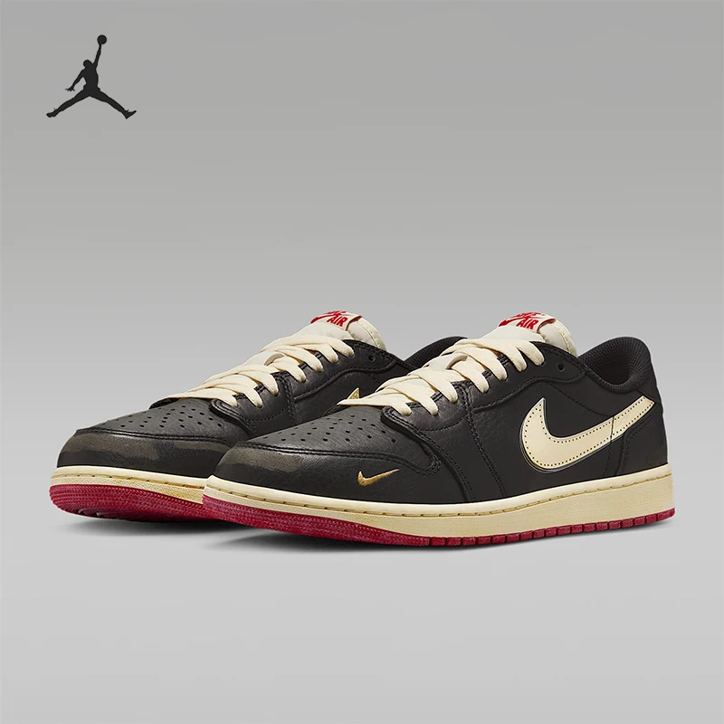 

Nike Nigel Sylvester x Air Jordan 1 AJ1 Unisex Retro Cushioned Lightweight Low-Top Basketball Shoes IB8958-001 Durable Non-slip
