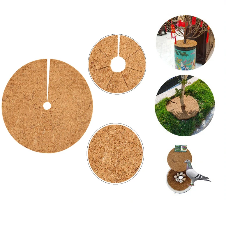 15/20/30/40cm 1PCS Natural Coco Coir Fiber Tree Mulch Ring Protector Organic Mat for Indoor Outdoor Disc Plant Cover Flower Pot