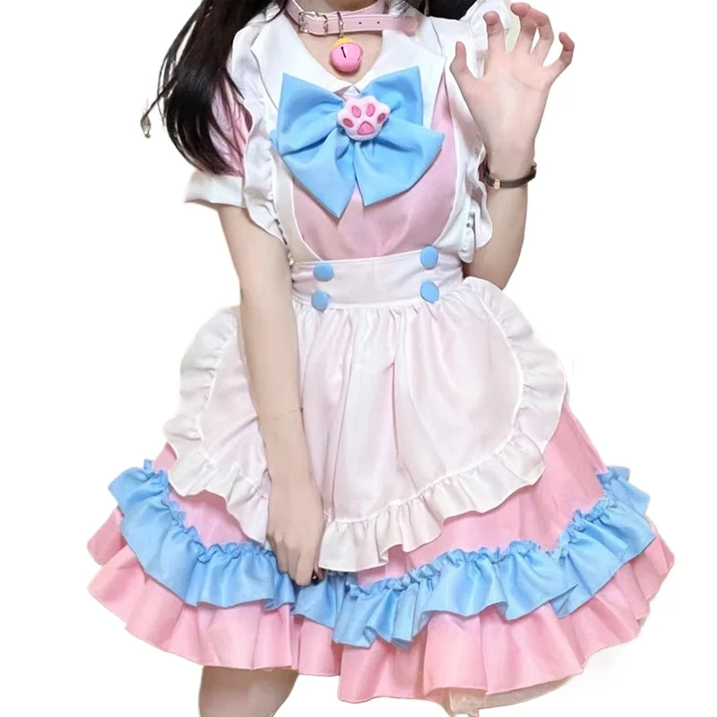 

Девушка Kawaii Lolita Сексуальная Горничная Розовое Косплей Платье Женский Наряд Горничной Юбка Костюм Милый Японский Косплей Костюм Аниме Одежда