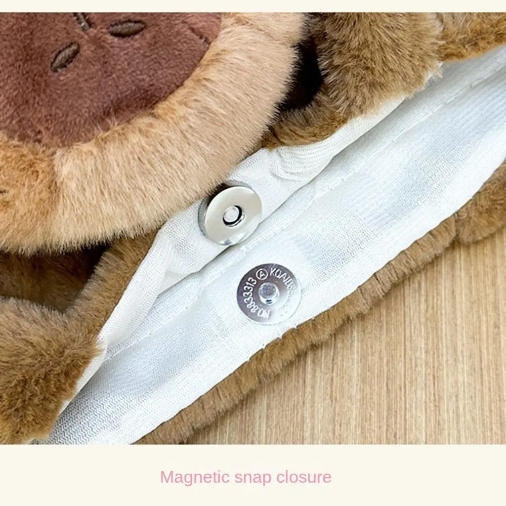 

Модная сумка с изображением капибары в корейском стиле, пушистая сумка на плечо с магнитной пряжкой, большая вместительная милая большая сумка, подарок для девочки