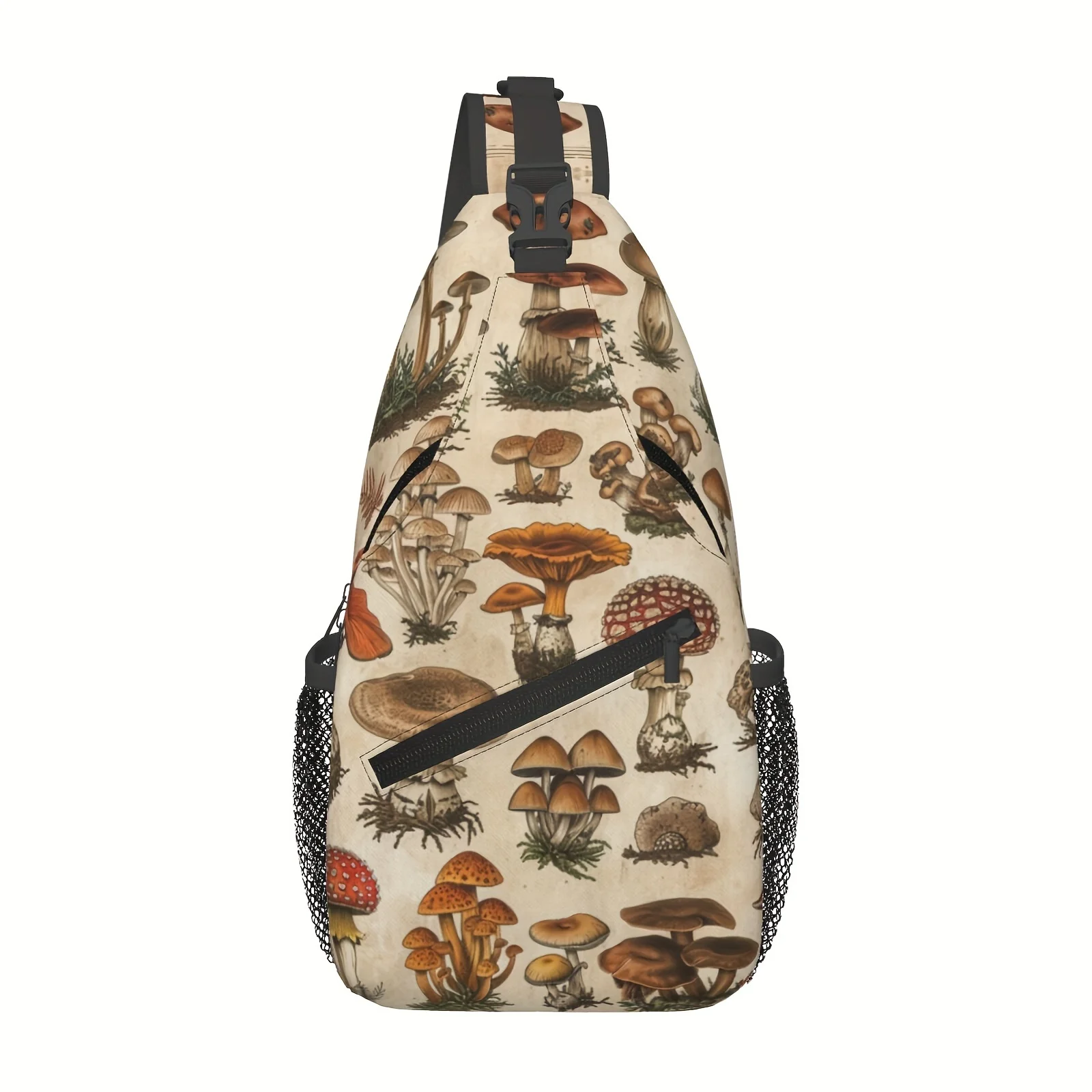 Crossbody Chest Bag Hiking Backpack Mushroom Atlas Shoulder Bag Folding Large Capacity Fashion Durable Can Be Used for Shopping