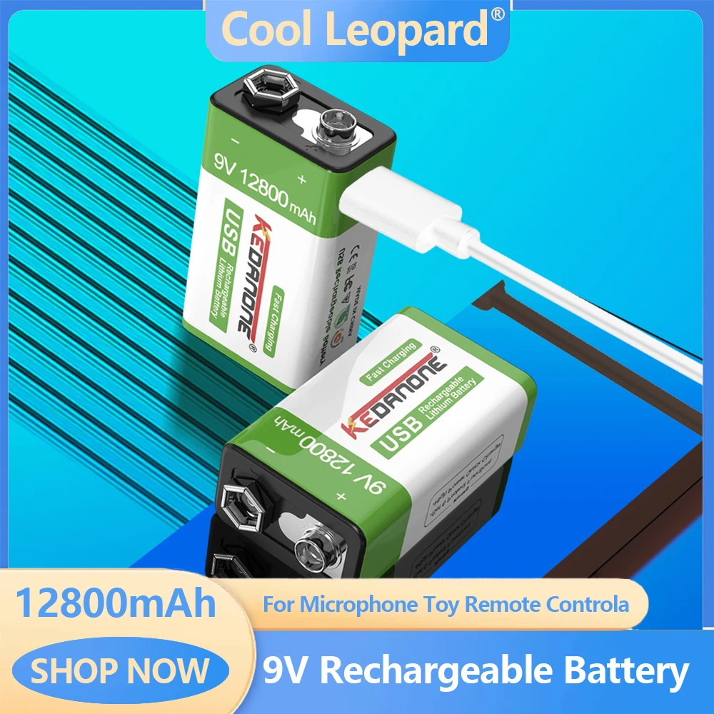 

Top 9V Rechargeable Battery 12800mAh Micro USB Lithium Batteries For Multimeter Microphone Toy Remote Control KTV Li-ion Battery