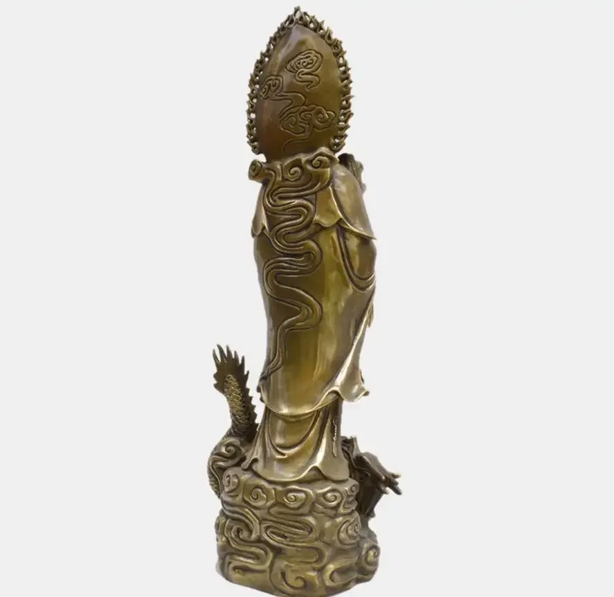 Guanyin Panlong lotus backlit Buddha Guanyin crafts home furnishings