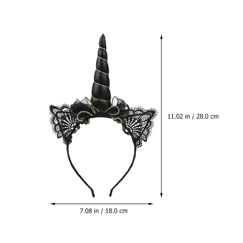 1Pcs Unicorn Hair Band Cat Ear Bowknot Black Iron Headband Party Kids Hair Bands Photography Props Party Headband