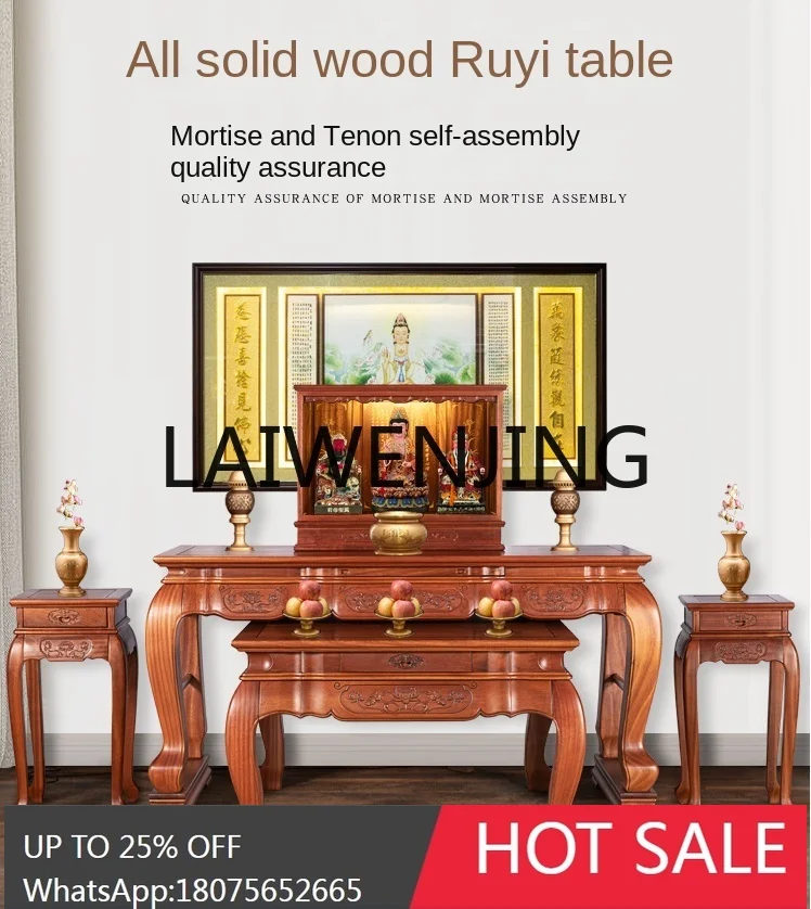 Solid Wood Household Guanyin Shrine Chinese Style Altar Buddha Cabinet Buddha Hall Ancestor God of Wealth Cabinet