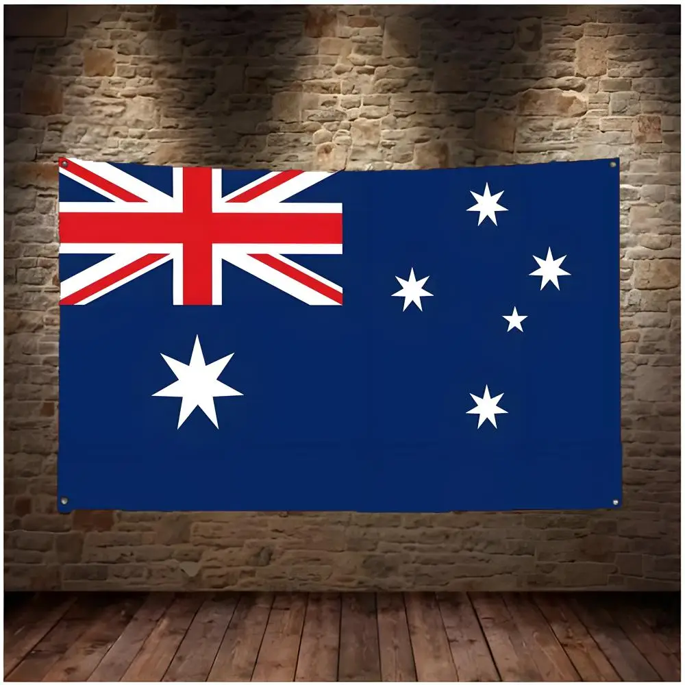 Australia Kangaroo Outback Southern Cross Flags Daily four ring borderless design indoor outdoor decor easy hang install