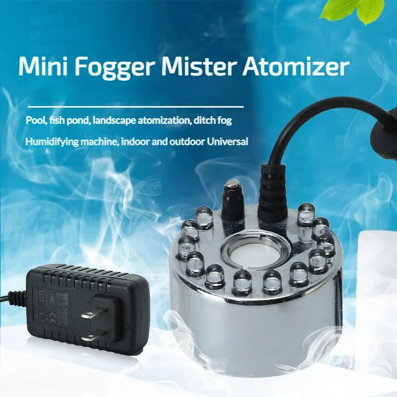 Mini 12 LED Pumpkin Light Fogger Mister Water Fountain Pond Fog Machine Atomizer for Halloween Christmas Party Decoration