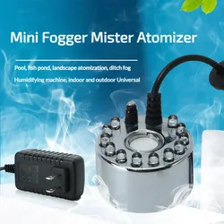 Mini 12 LED Pumpkin Light Fogger Mister Water Fountain Pond Fog Machine Atomizer for Halloween Christmas Party Decoration