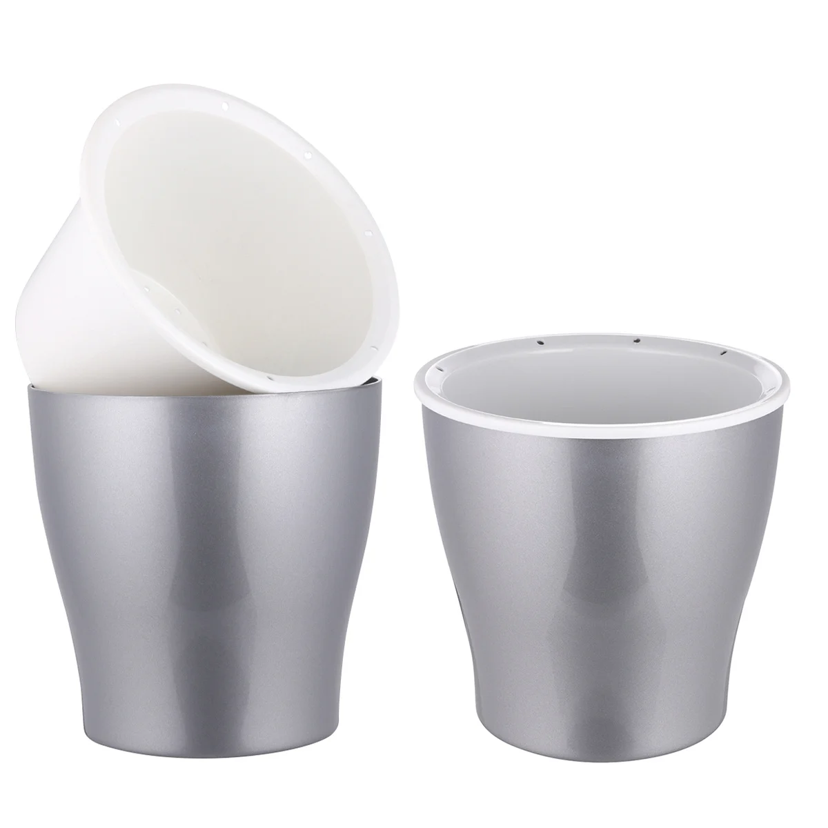 

2pcs Self Watering Flowerpot With Cotton Rope Large Plastic Planter For Succulents Cactus Herbs Indoor Outdoor Gardening Heat