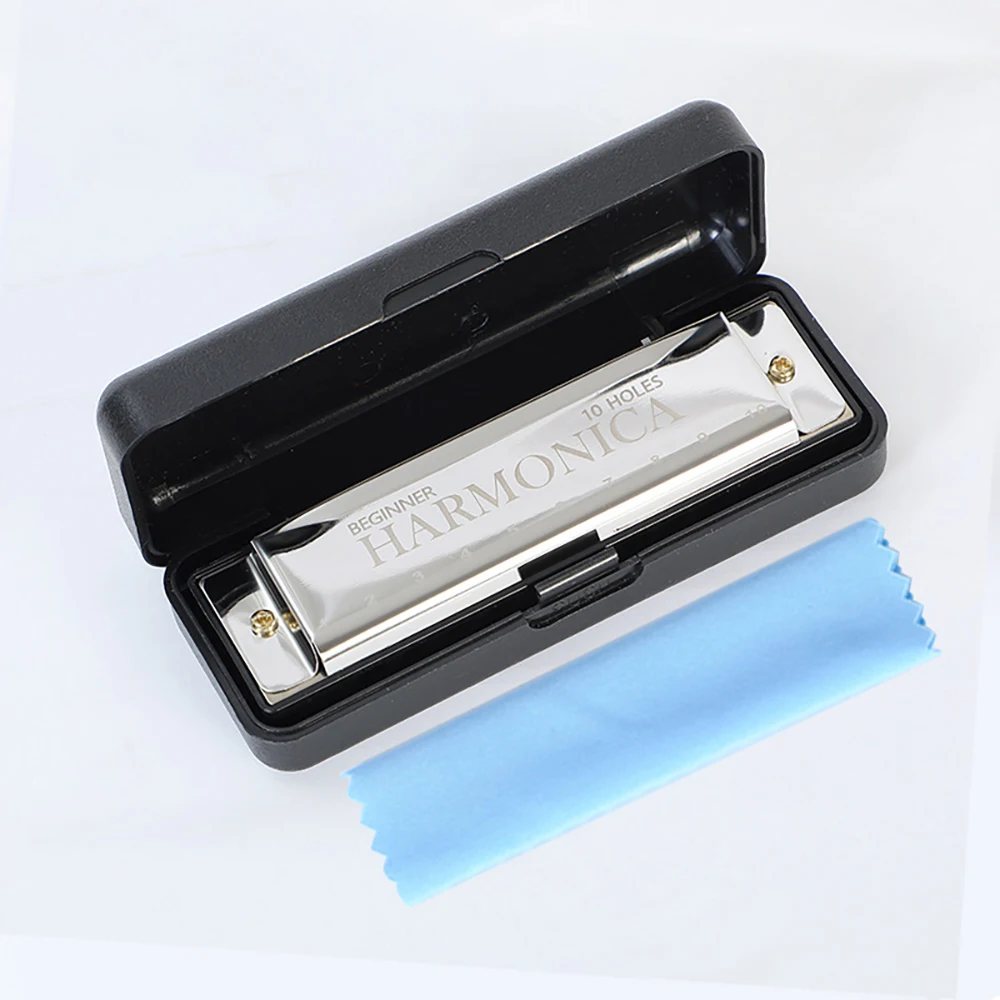 Губная гармошка с 10 отверстиями C, губная гармоника, блюзовая арфа, футляр из фосфорной бронзы, диатоническая губная гармошка для начинающих, набор для детей Губная гармошка с 10 отверстиями C, губная гармоника, блюзовая арфа, футляр из фосфорной бронзы, диатоническая губная гармошка для начинающих, набор для детей