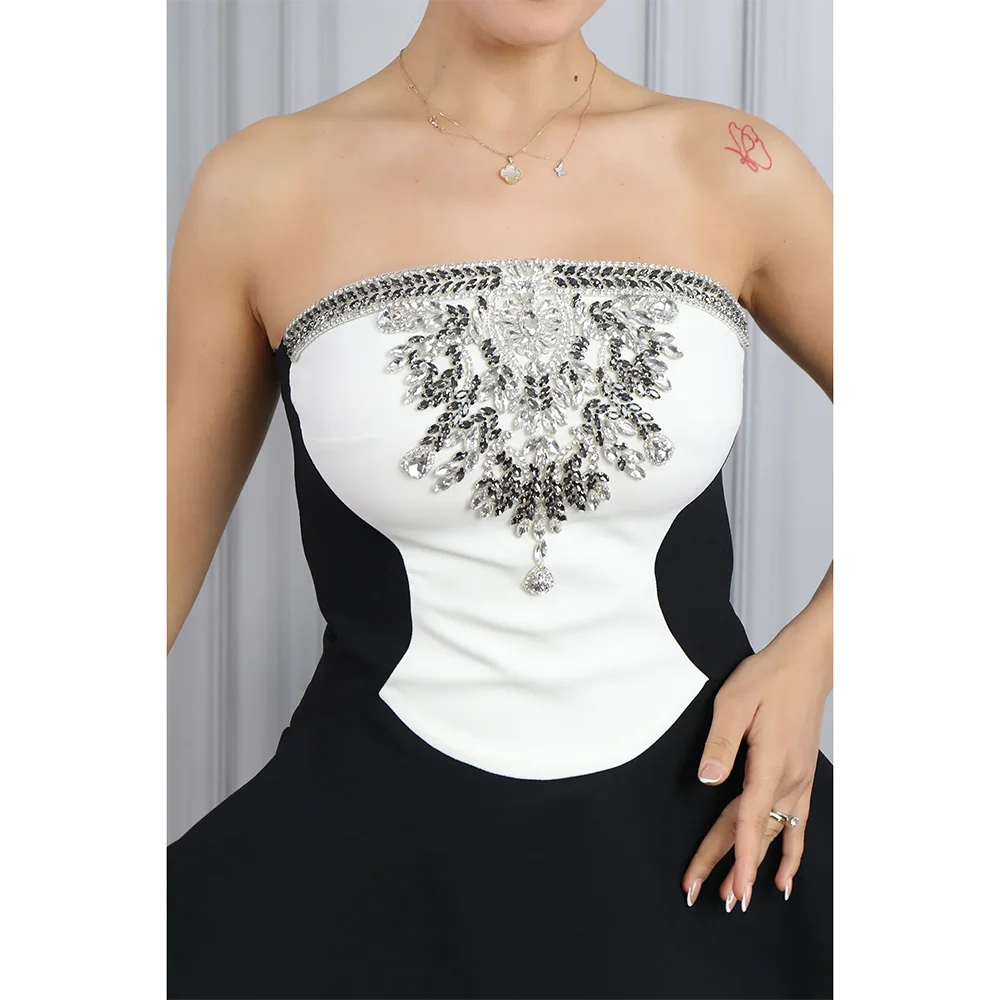 Simples vestidos de noite sem alças sem mangas em linha reta vestidos de noite elegante cristal tornozelo comprimento vestidos de baile personalizado 2025