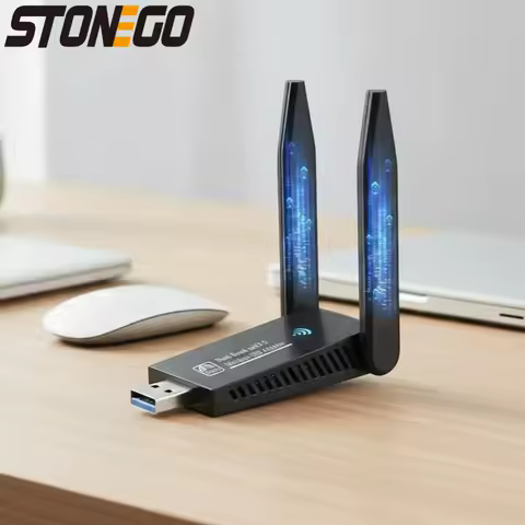 1300Mbps Dual Band USB WiFi Adapter with Dual Antennas for PC Windows 11/10/8/7/Vista/XP High Speed Wireless Network Receiver