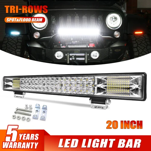 Imagen 1 del producto Barra de luz LED de trabajo, foco Led combinado de inundación, 12v, 24v, superbrillante, 6500K, 4x4, todoterreno, para coche, camión, ATV, SUV, 10 pulgadas, 20 pulgadas