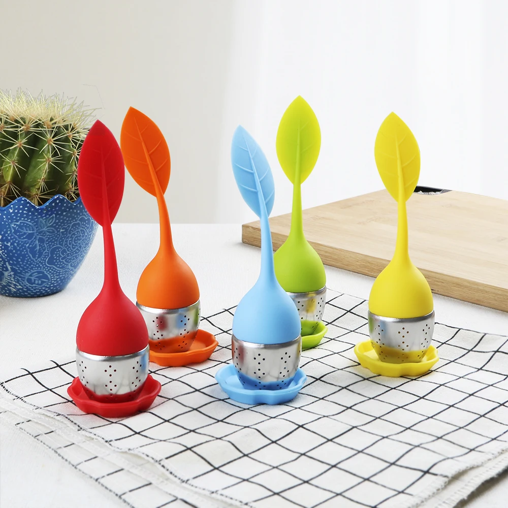 HILIFE Tea Infusers Cute Leaf Teaware Filters Scented Tea Tools Silicone Tea Strainers High temperature resistance
