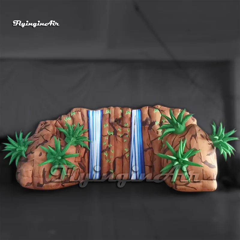 

6m Simulated Large Inflatable Mountain Rockery Replica Air Blow Up Rock With Plants For Event