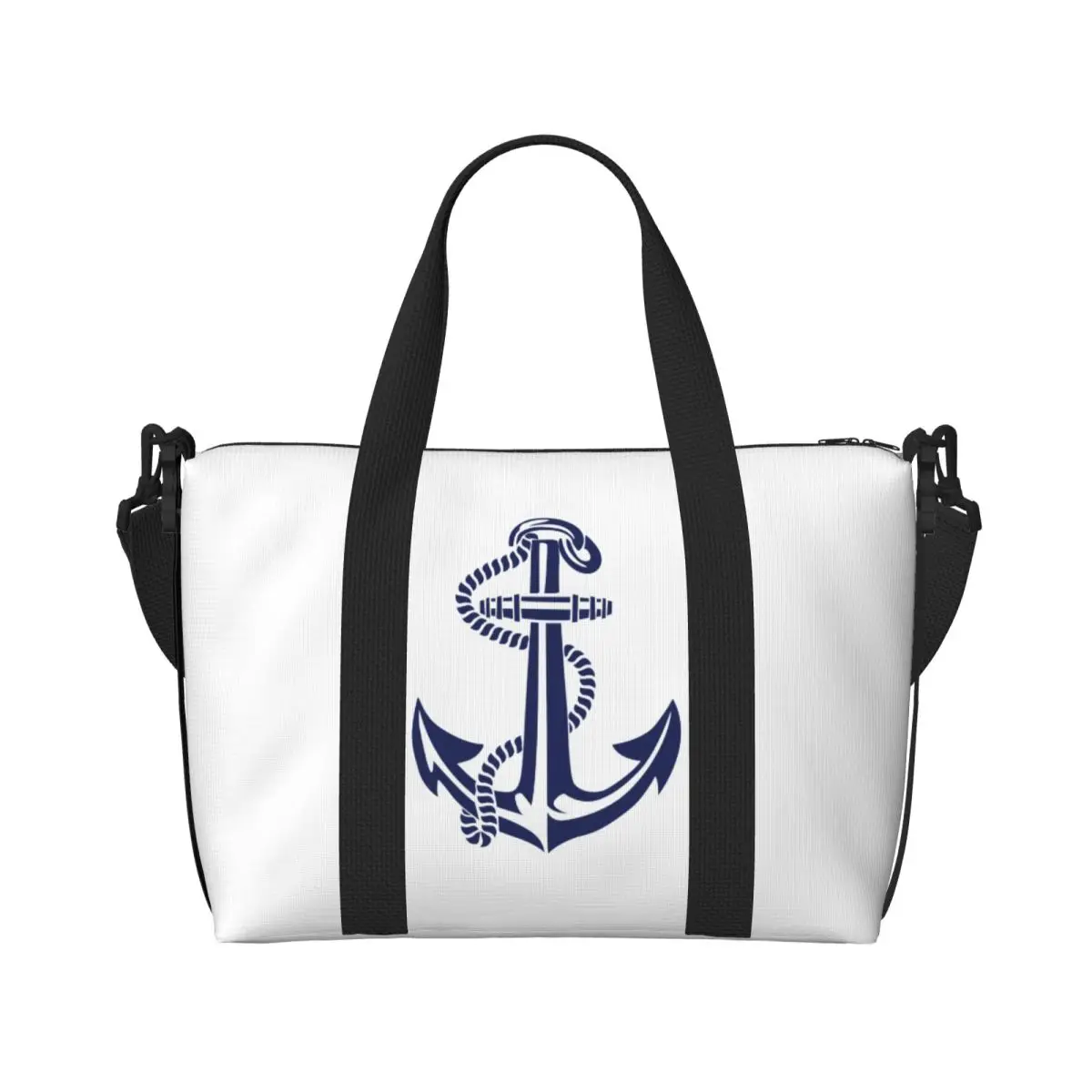 Custom Nautical Anchor Beach Tote Bag Women Sailor Adventure Big Compartment Gym Beach Travel Bags