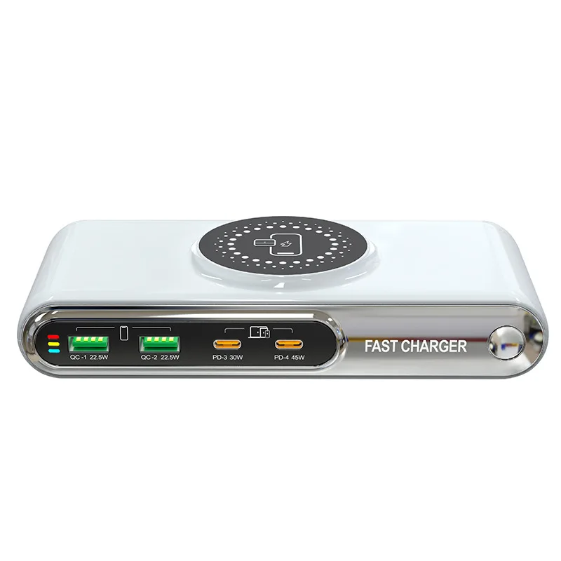 Desktop Fast Charger Station,Multi Port USB Wireless Charger Dock,Convenient for Phone Tablet Smart Device