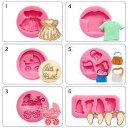 Baby clothes Shoes shoes soles fondant silicone mold Clothing stroller pants handbag DIY chocolate candy mold