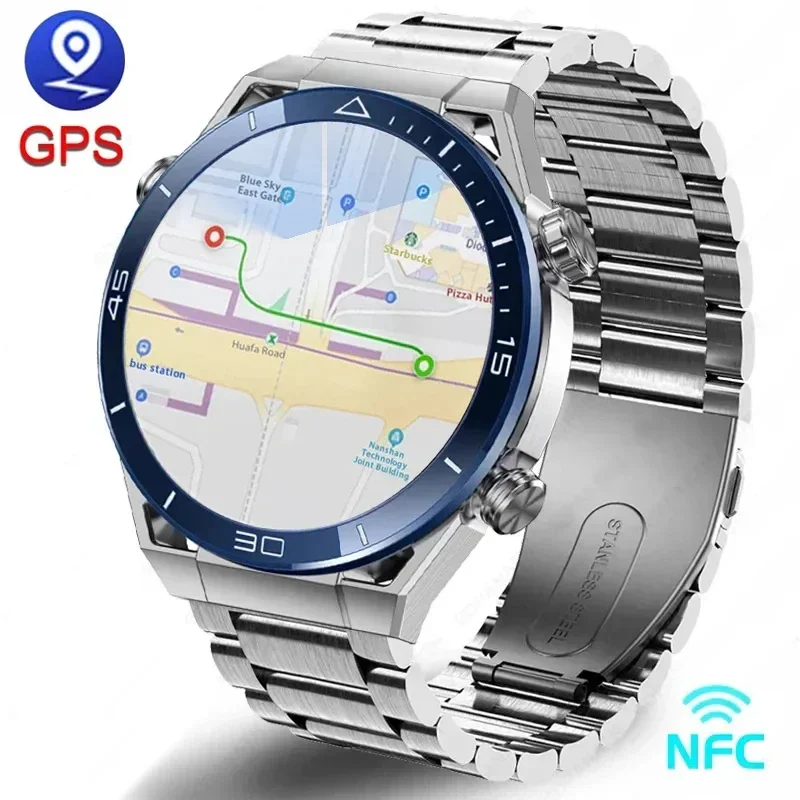 

2024 New Men's Smartwatch - NFC Enabled. GPS Tracker. AMOLED Screen. Heart Rate Monitoring. Bluetooth Call. For Android & IOS.