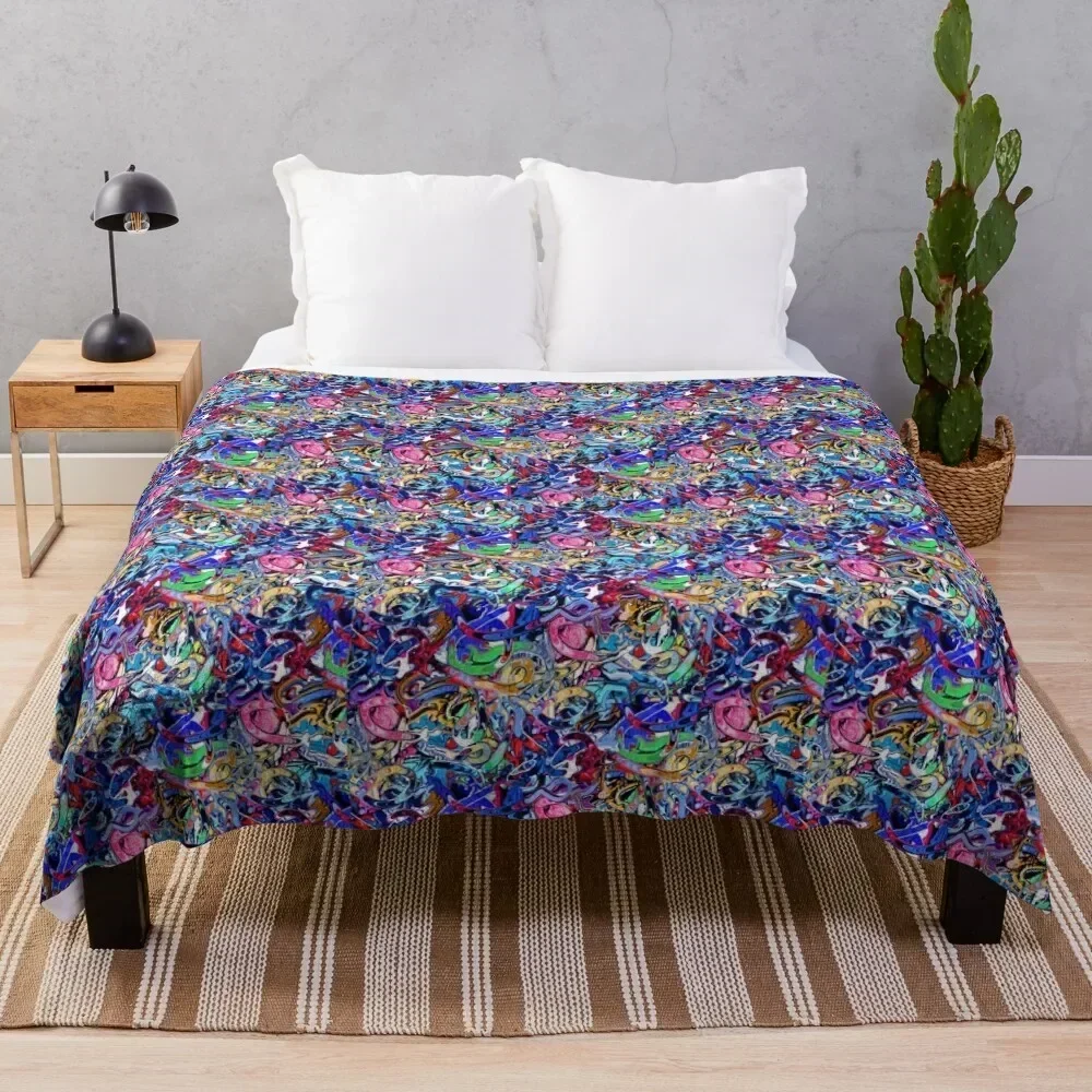 

Colorful Graffiti Throw Blanket Stylish Warm Blanket for Living Room Bedroom