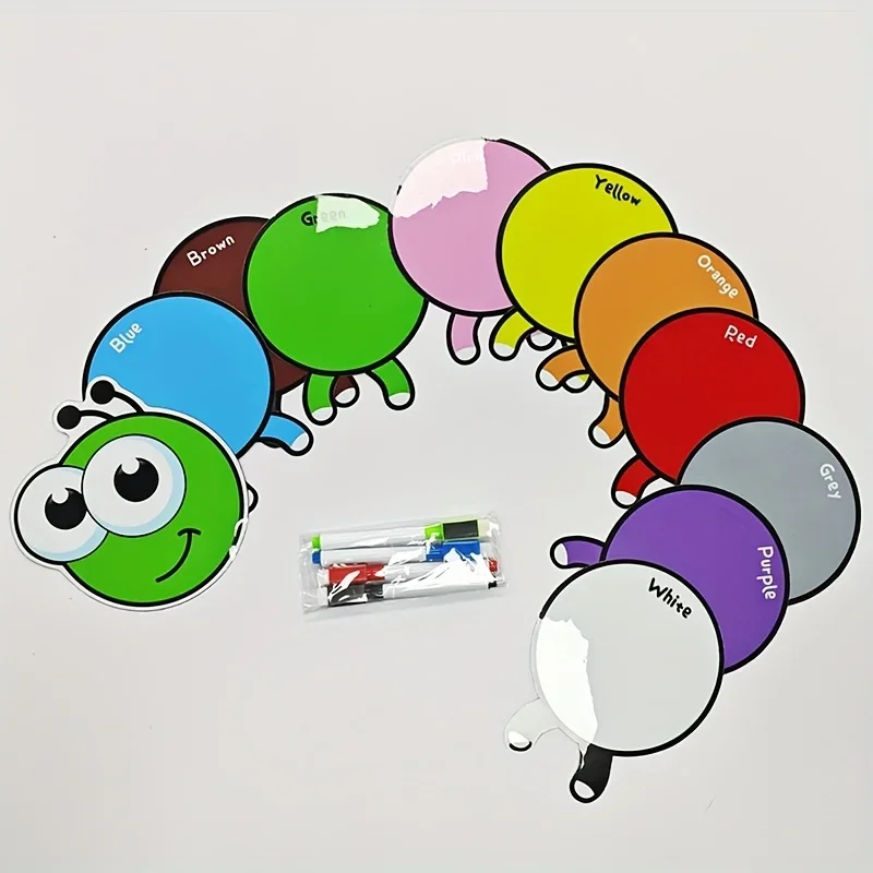15Pcs Erasable Magnetic Puzzle Stickers (including 4 Whiteboard Pens) Universal for Blackboard Refrigerators, Reusable Tiles