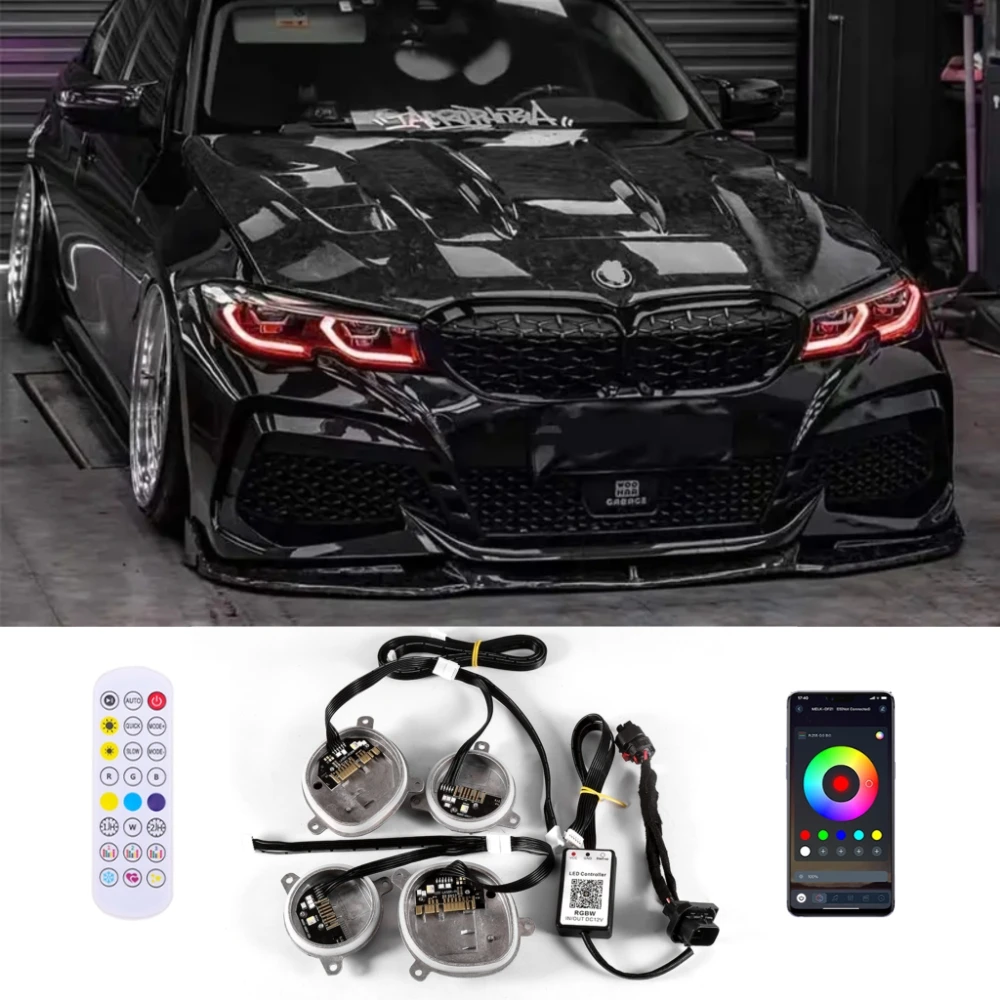 Angel Eyes DRL RGBW App control For BMW 3 Series G20 G21 320i 330i M340i 340iX Laser Headlight multicolor bluetooth 8737145