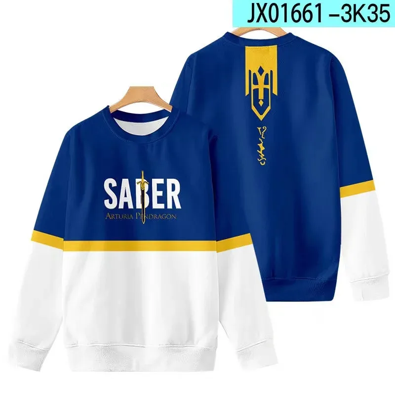 dd12Anime Fate Stay Night Saber 3D Print Zip Up Women/men Hoodie Sweatshirt Altria Pendragon Cosplay Zipper Hooded