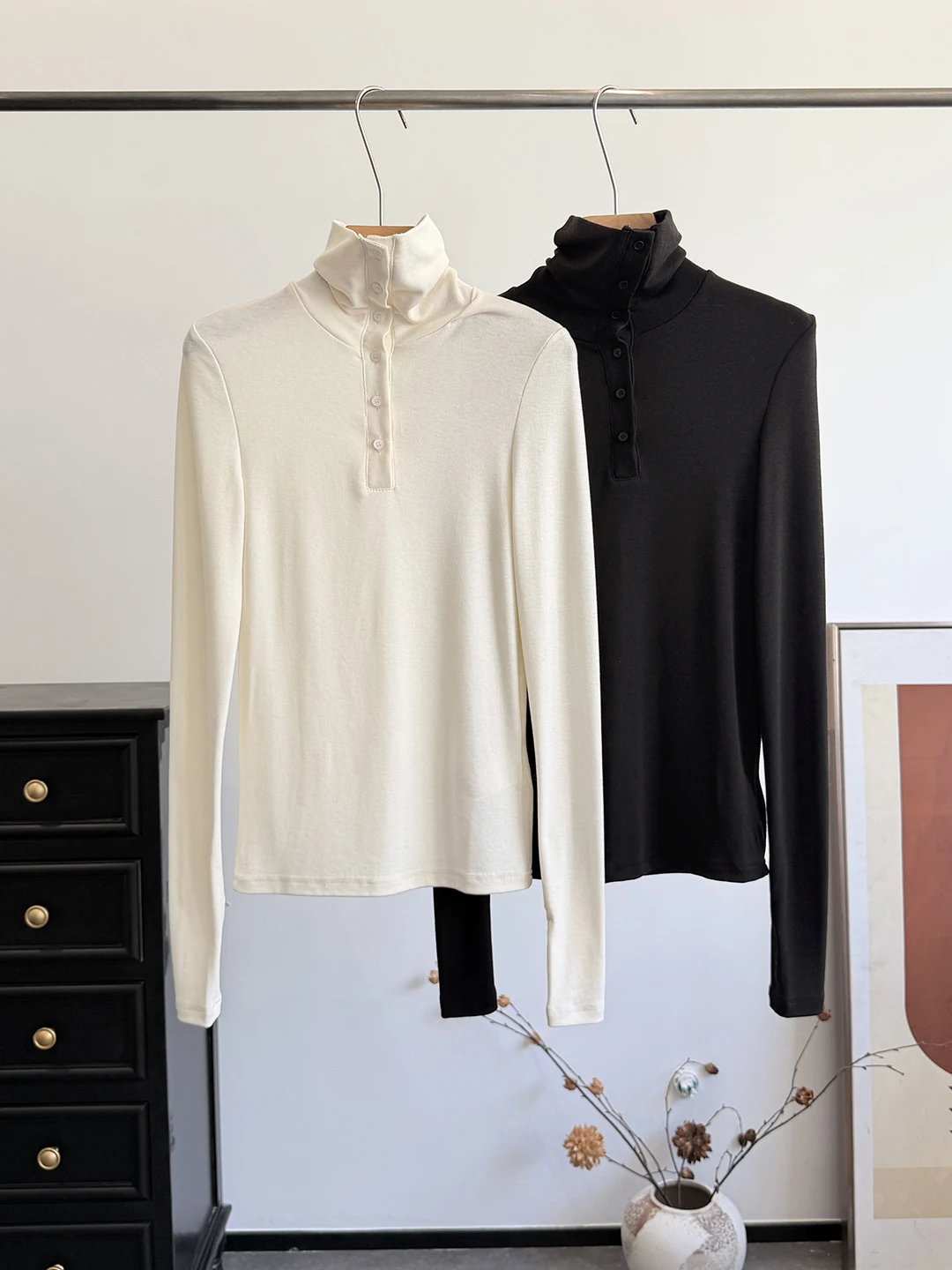 2026 Women's Slim Fit Long Sleeve Sun Protection Shirt Two-Way Wearable Knitted High Collar Faux Wrap Style Fashionable Top