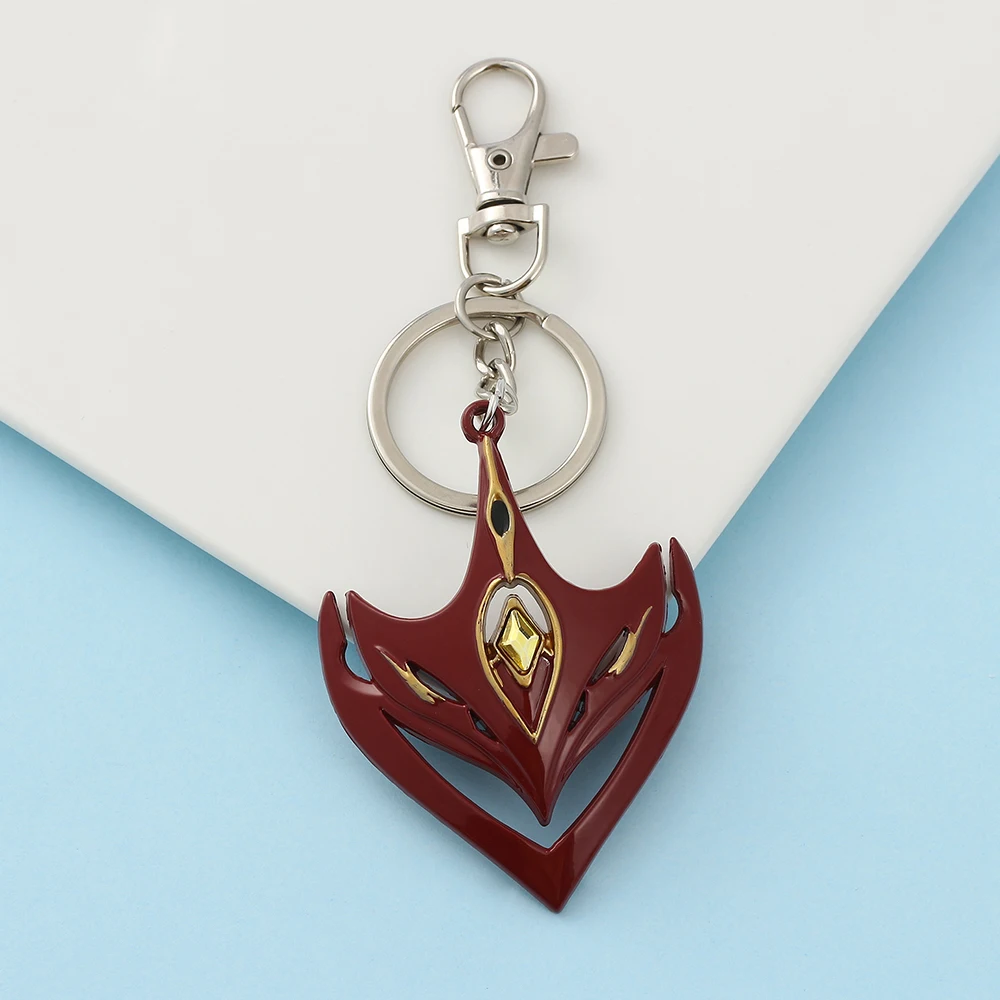 

Game Genshin Impact Tartaglia Yasha Xiao Mask Keychain Fashion Witch's Heart Keyrings Cosplay Gifts