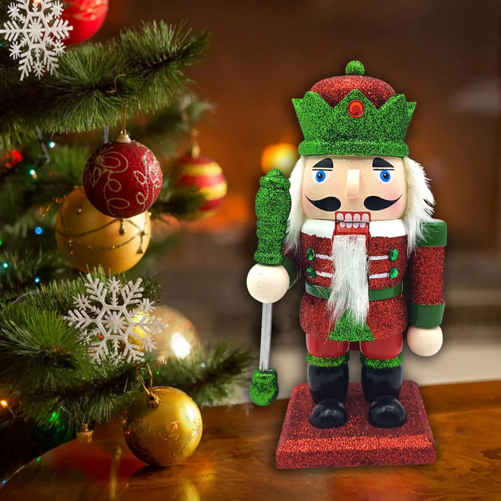 

Wooden Nutcracker Christmas Ornament Craft Festival Soldier Decor Break Resistant Vivid Desktop Tabletop Shelf Decoration