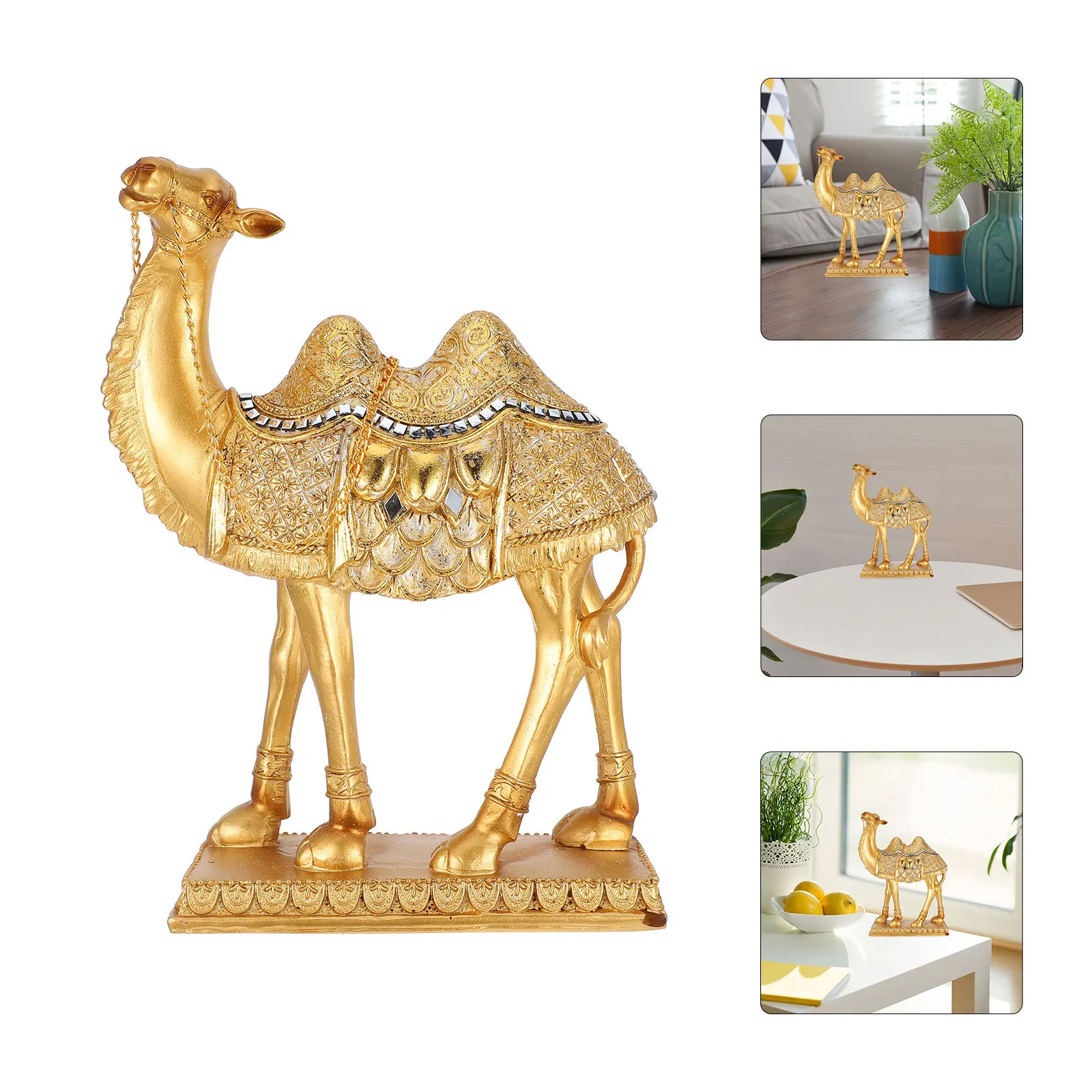 

Resin Camel Middle Eastern Style Statue Desert Animal Standing Decor Ornament Office Home Desk Decoration Lifelike Resin