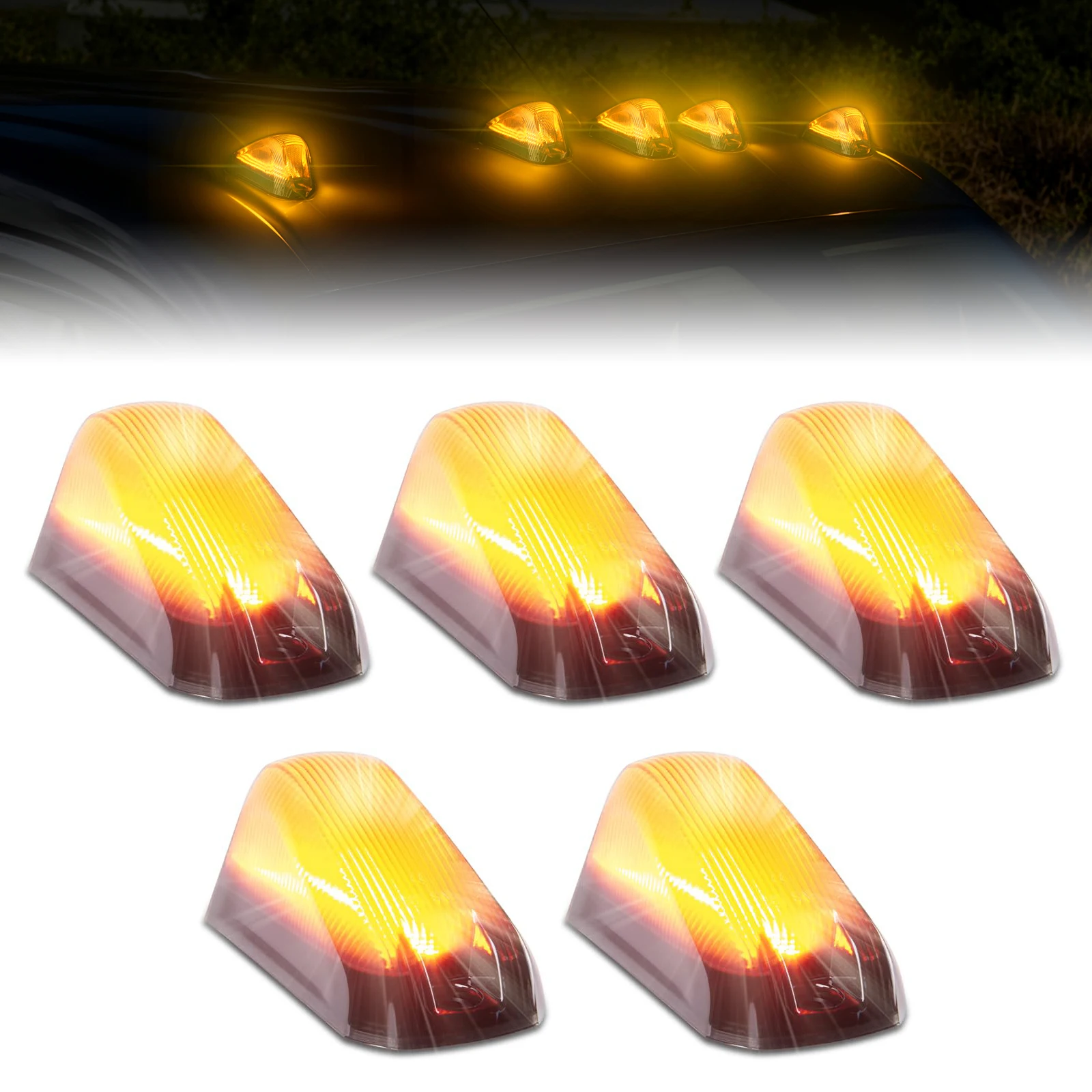

5pcs For Dodge Ram ProMaster 1500 2500 3500 (facelift) 2014-2025 12V 54LED Cab Roof Marker Lights Set Top Mouse Signal Light
