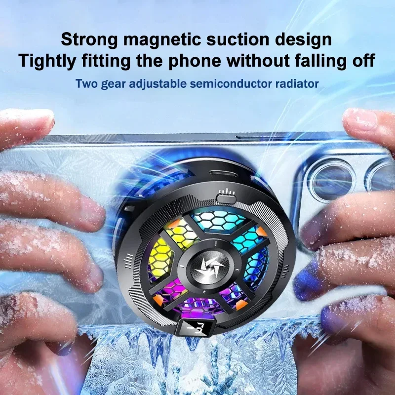 SL18 Universal Mobile Phone Semiconductor Fast Cooling Fan Radiator for IOS Android PUBG Magnetic/Back-Clip 2 In 1 Game Cooler